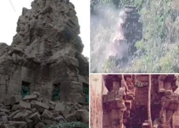 ภาพชัด! “ปราสาทตาควาย” พังราบหลังศึกเดือดไทย–กัมพูชา โซเชียลระอุ ไม่ห่วงซากหิน ขอแค่ทหารปลอดภัย–ทวงผืนแผ่นดินคืน!
