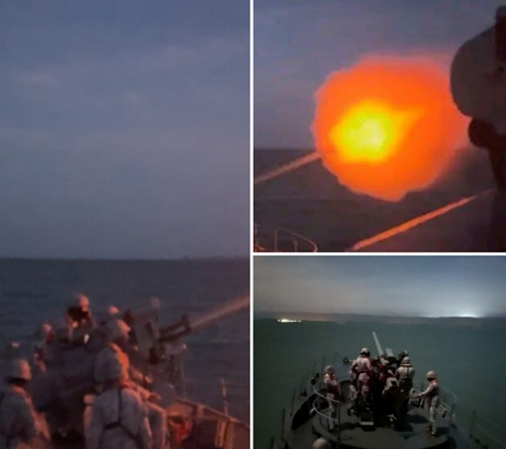 เรือหลวงเทพาลั่นปืนใหญ่สะเทือนลั่น! สนับสนุนภาคพื้นดินยึดจุดยุทธศาสตร์ ก่อนถล่ม “บ้านสามหลัง” จนพินาศ