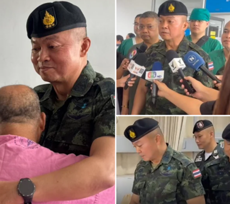 “แม่ทัพกุ้ง” ลงพื้นที่เยี่ยมทหารบาดเจ็บ คาดกัมพูชาตั้งใจยิง BM-21 ใส่ รพ.พนมดงรัก แต่ดันพลาดเป้าเฉียดหวุดหวิด!